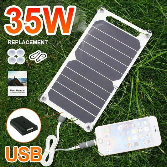 Sunpower Portable 5V 35WSolar Panel with USB Safe Stabilize Charger for Phone Power Bank Outdoor Camping Home RV Gift Use