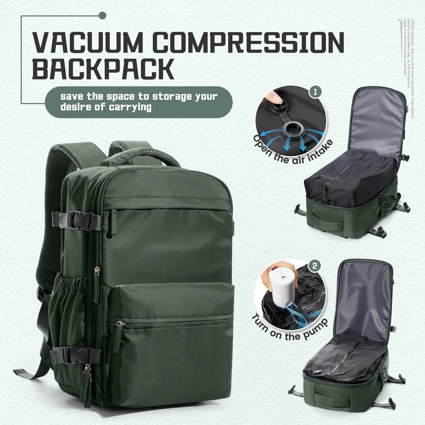 Men Vacuum Compression Backpack ,High quality vacum bag