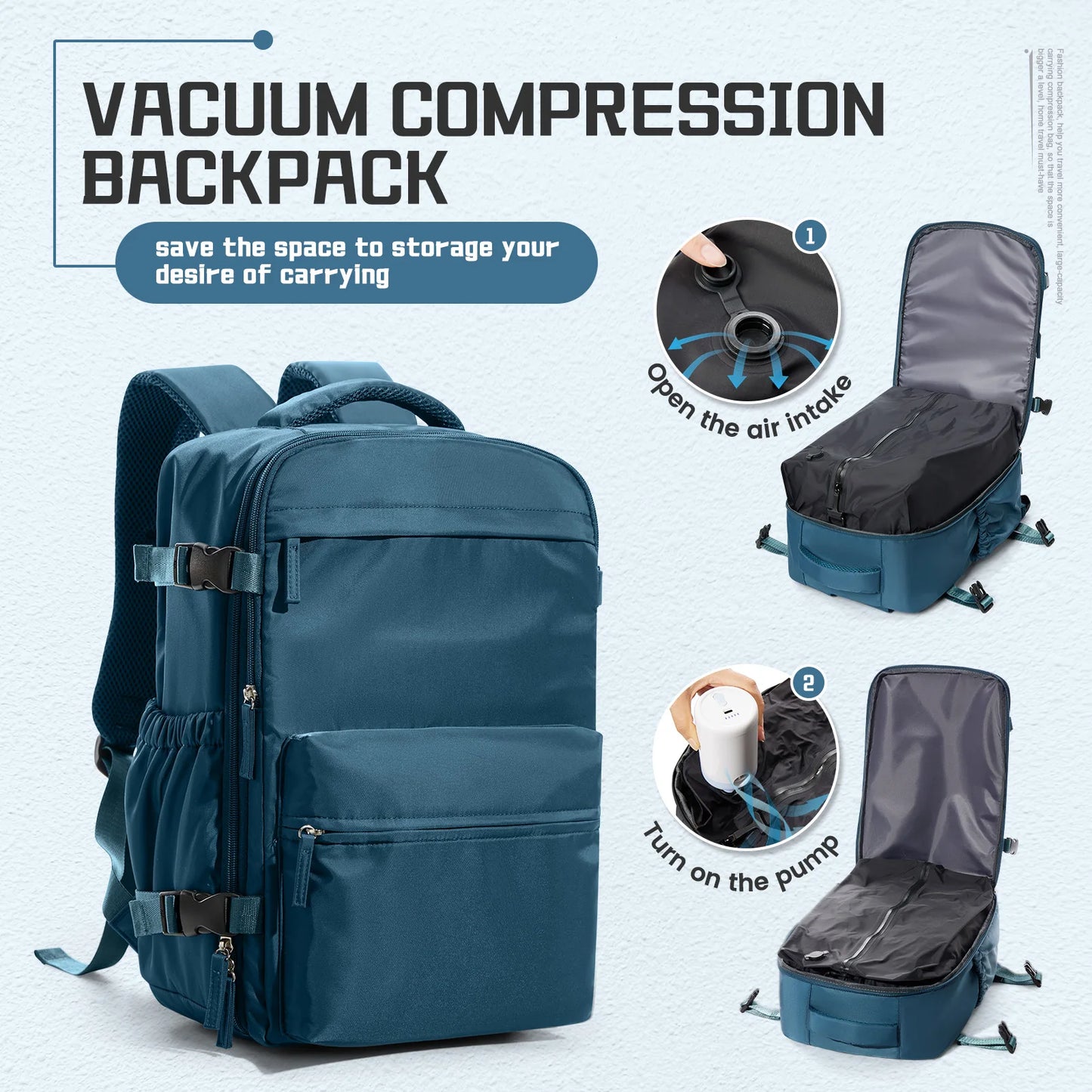 Men Vacuum Compression Backpack ,High quality vacum bag
