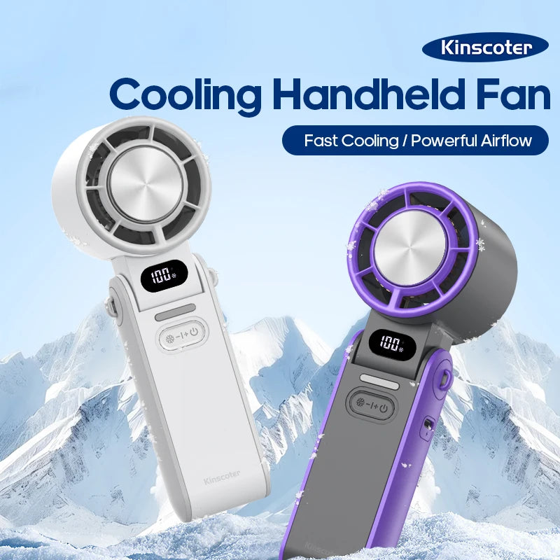 Outdoor Foldable Portable Handheld Fan Mini Cooling Rechargeable 3