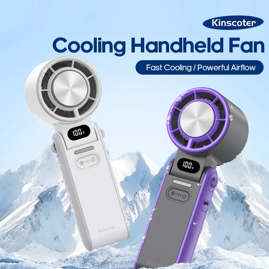 Outdoor Foldable Portable Handheld Fan Mini Cooling Rechargeable 3
