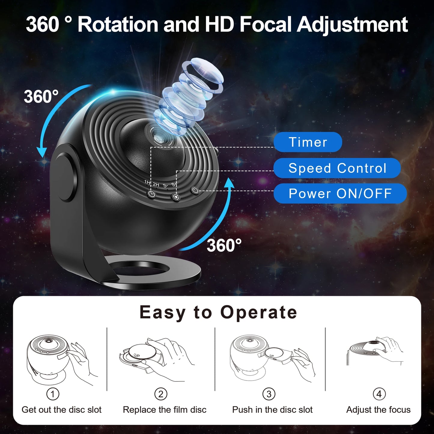Galaxy Projector, Planetarium Star Projector Realistic Starry Sky For kids Bedroom