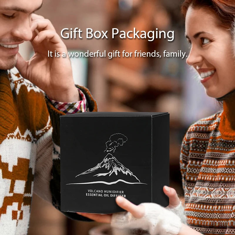 Kinscoter Volcanic Aroma Diffuser, Air Humidifier with Color Flame Night Light