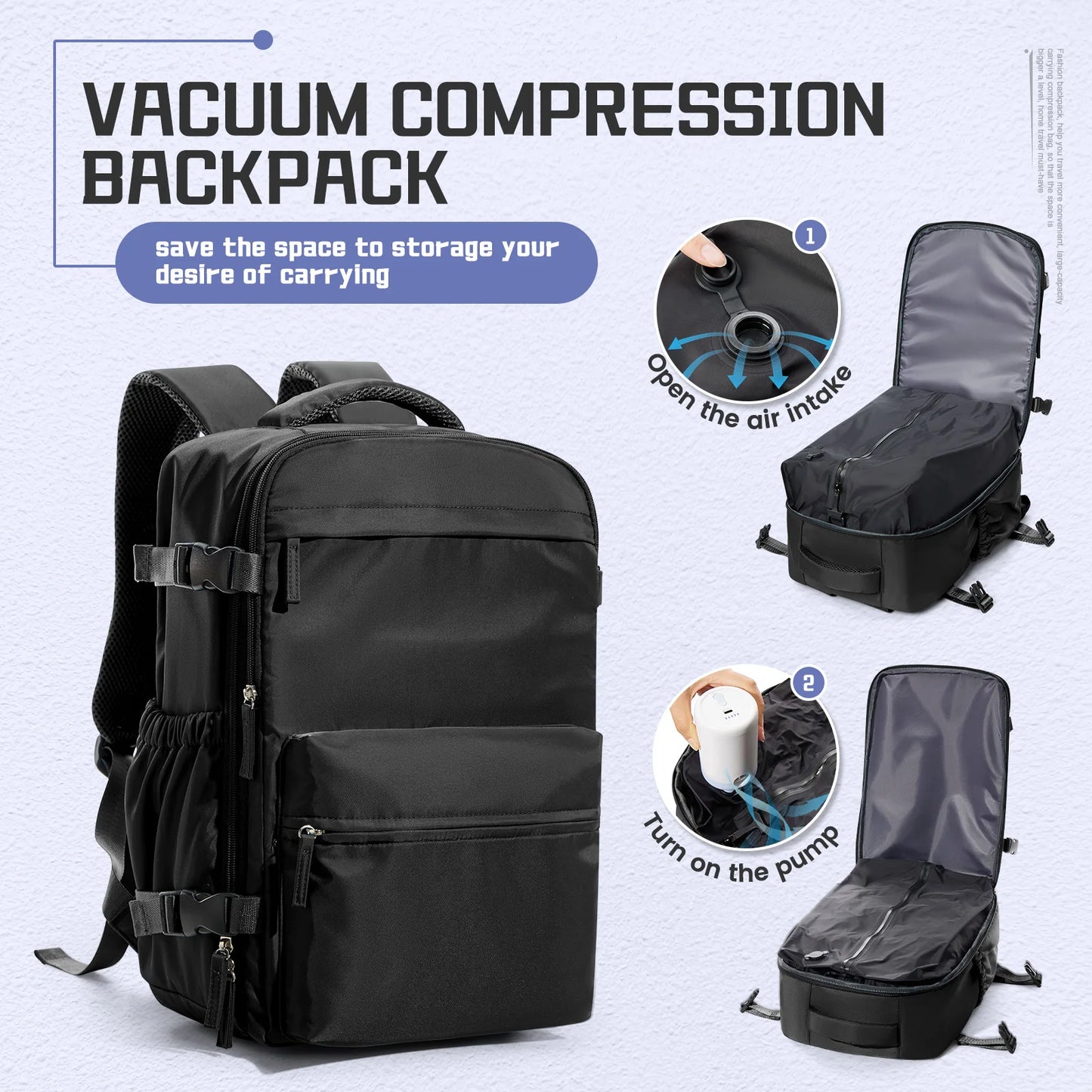 Men Vacuum Compression Backpack ,High quality vacum bag